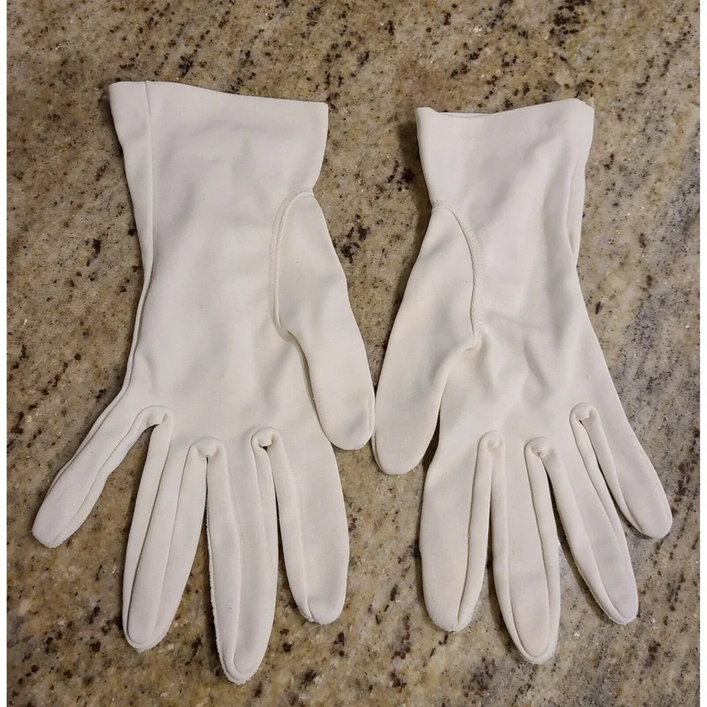Vintage Size M Off White Stretch Nylon Formal 8.5